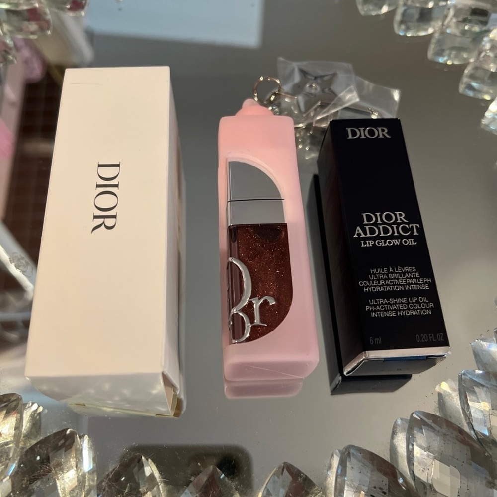 Dior Addict Lip Glow Oil in Mocha - Pink Lip Holder/Keychain